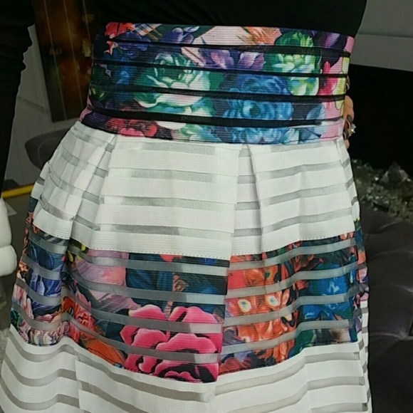 FLORAL SPRING PRINT SKIRT - Picture 3 of 4